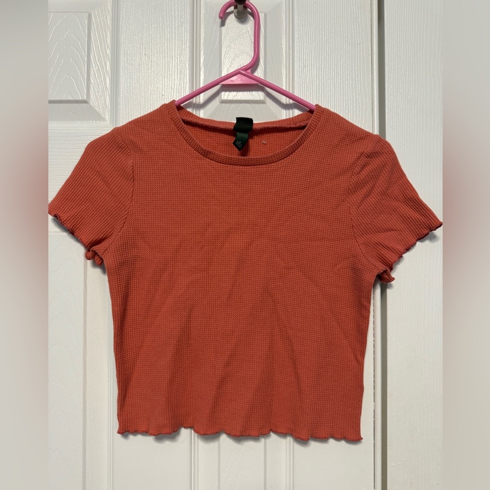 Orange Wild Fable Waffled Crop